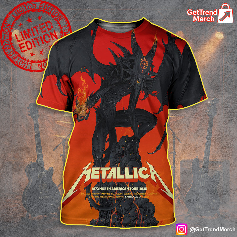 Metallica M72 Santa Clara 2025 Dragon 3D T-Shirt – All-Over Print Limited Edition - Get Trend Merch